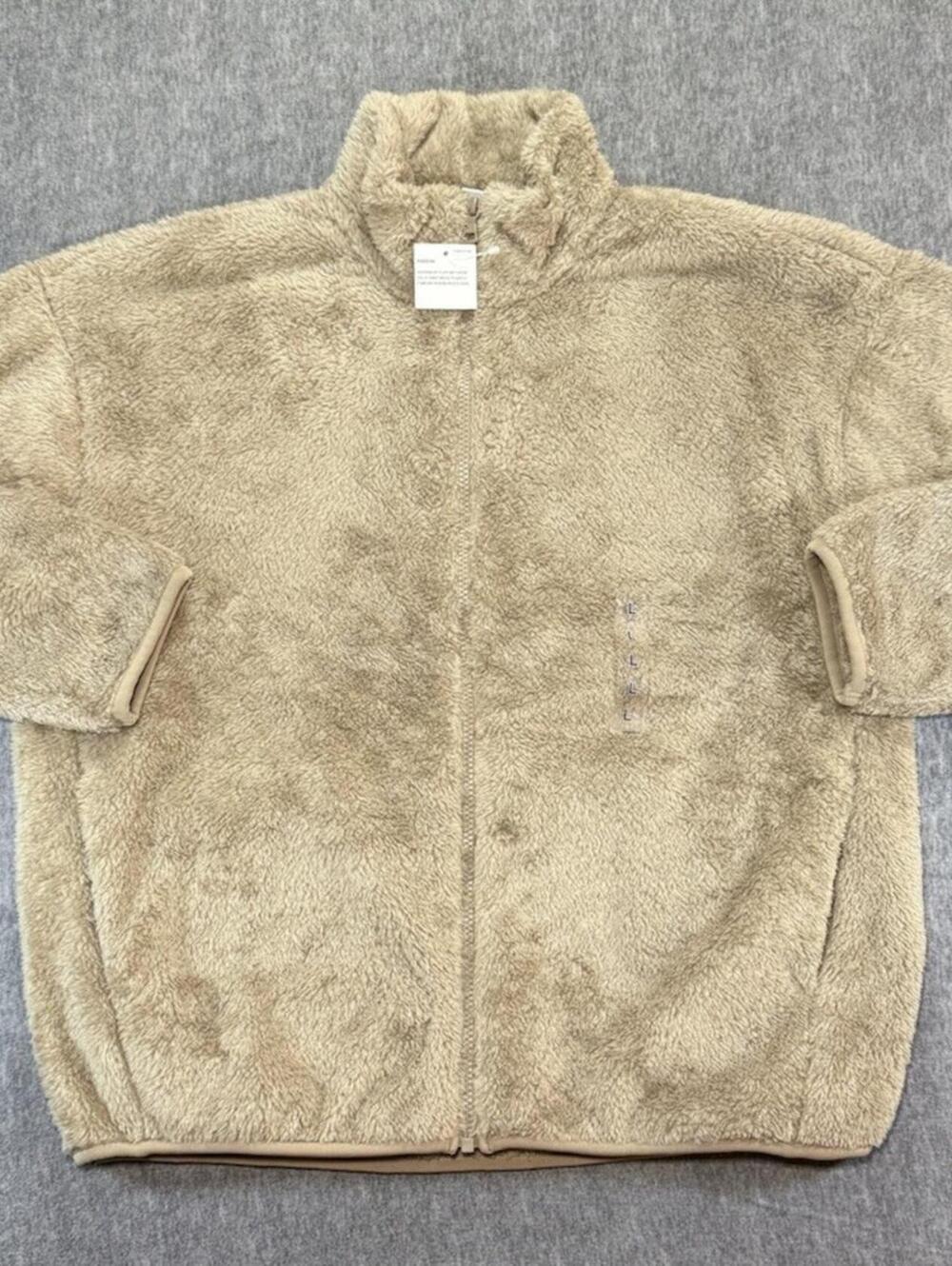 NEW Uniqlo Women’s Fleece Zip Up Jacket-Large/Tan/Fluffy/Long Sleeve/Full Zip